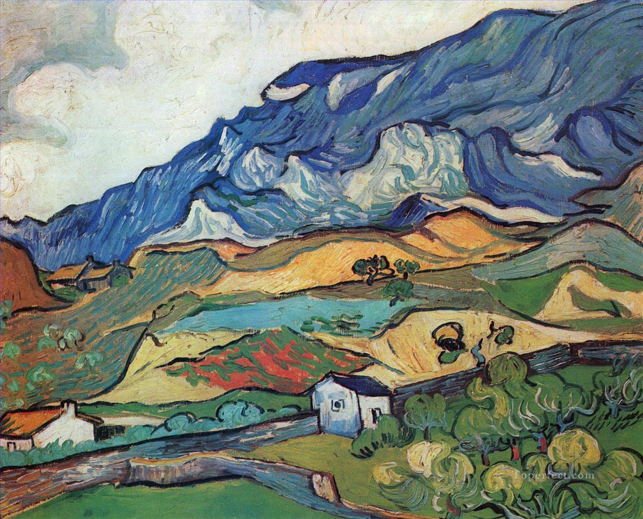 Les Alpilles Mountain Landscape near South Reme Vincent van Gogh Oil Paintings